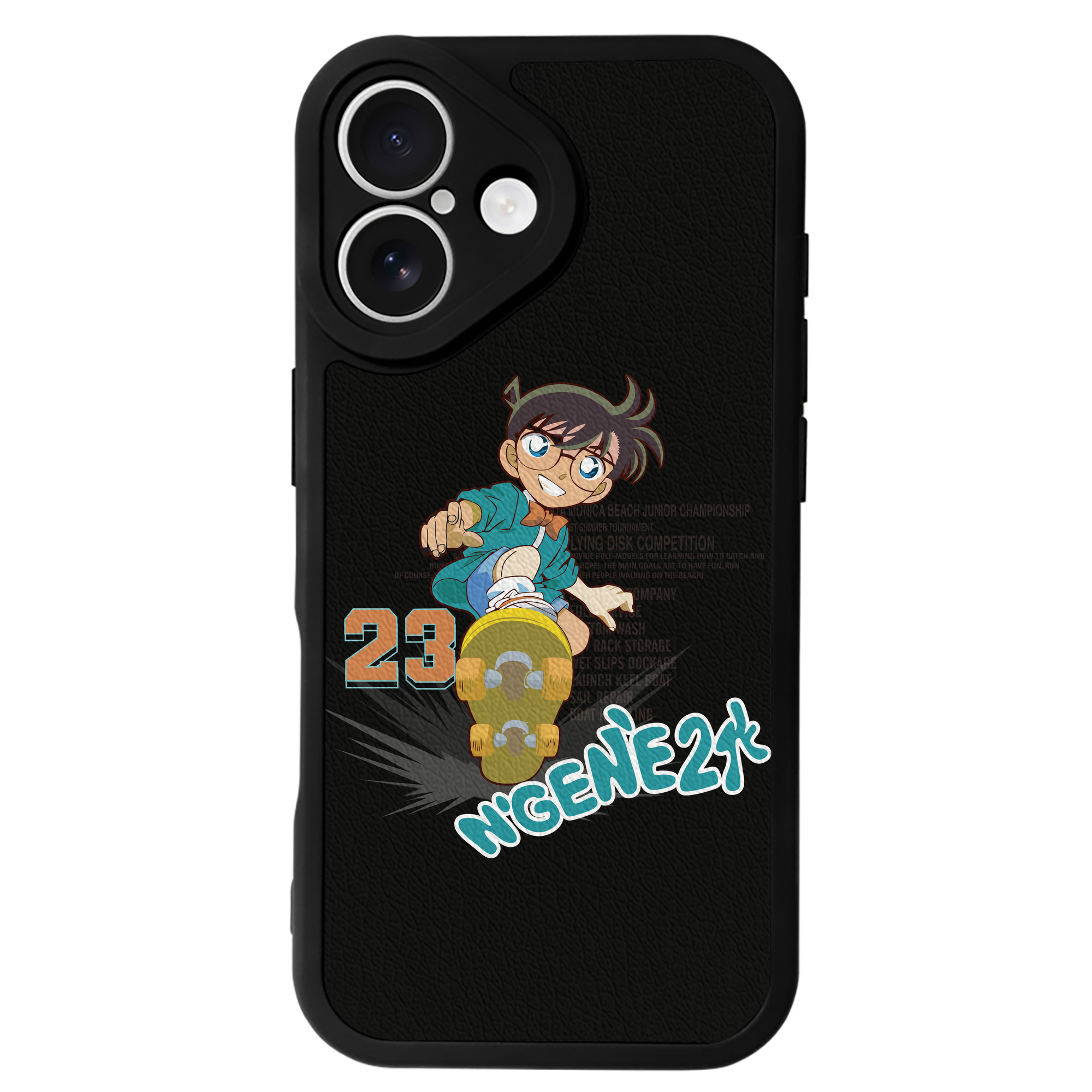 （画像用） 名探偵コナン 江戸川 コナン Detective Conan Conan Edogawa 【iPhone 16シリーズ対応】シリコンスマホケース（レザー調） 材質：シリコン